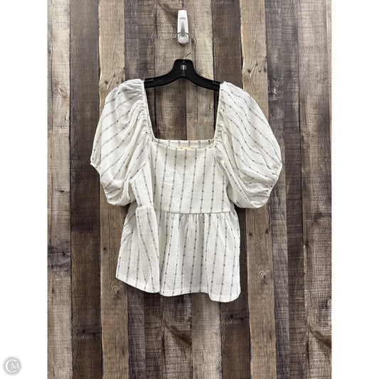 Top Short Sleeve By Madewell In Striped Pattern, Size: S