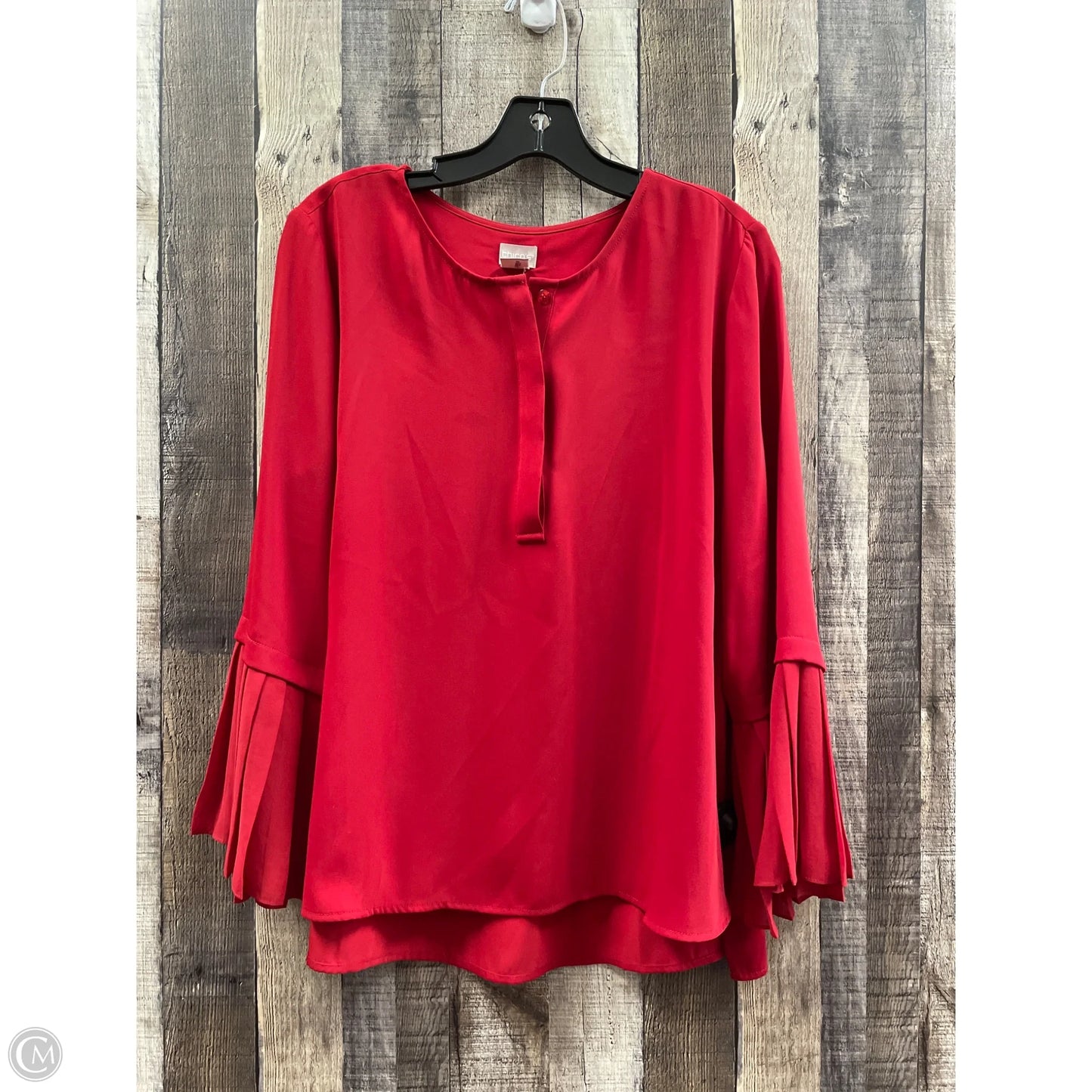 Top Long Sleeve By Chicos In Red, Size: L