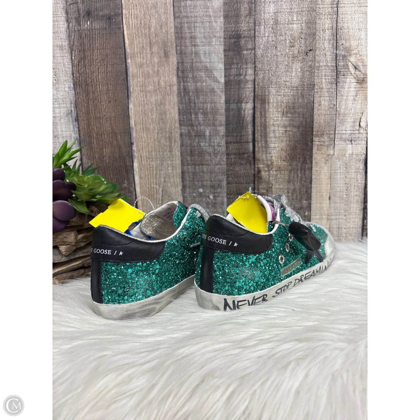 Shoes Luxury Designer By Golden Goose In Green, Size: 5.5