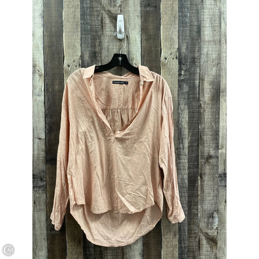 Top Long Sleeve By Abercrombie And Fitch In Pink, Size: M