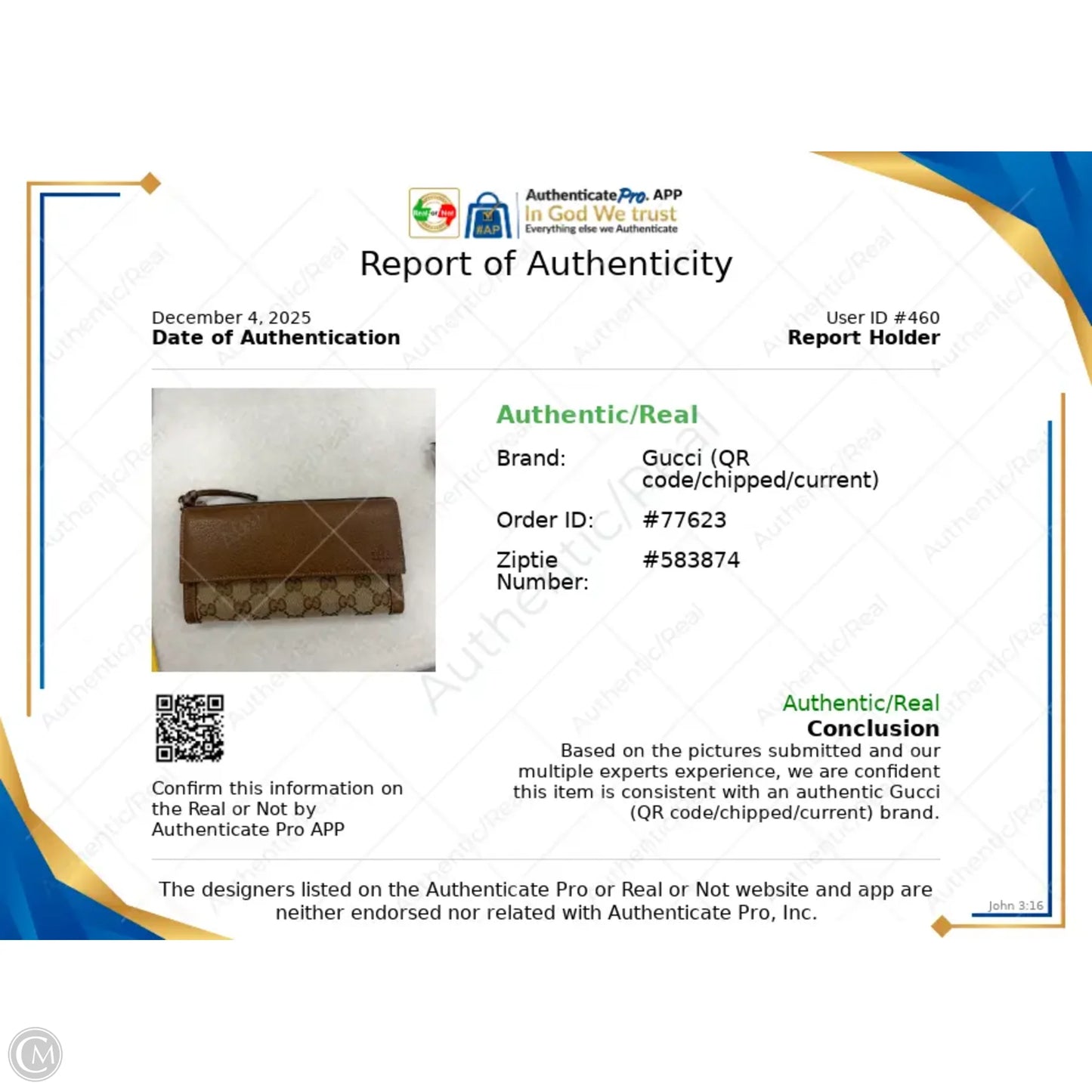 Wallet Luxury Designer By Gucci, Size: Medium