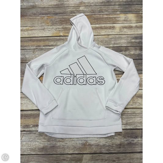 Athletic Sweatshirt Hoodie By Adidas In White, Size: S
