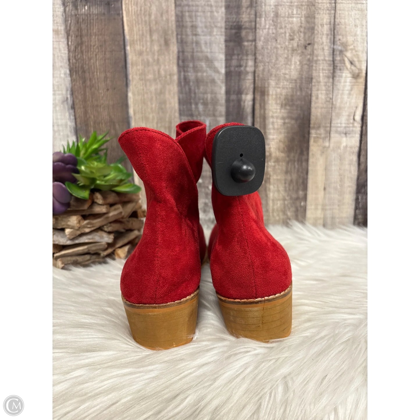 Boots Ankle Heels By Cme In Red, Size: 9