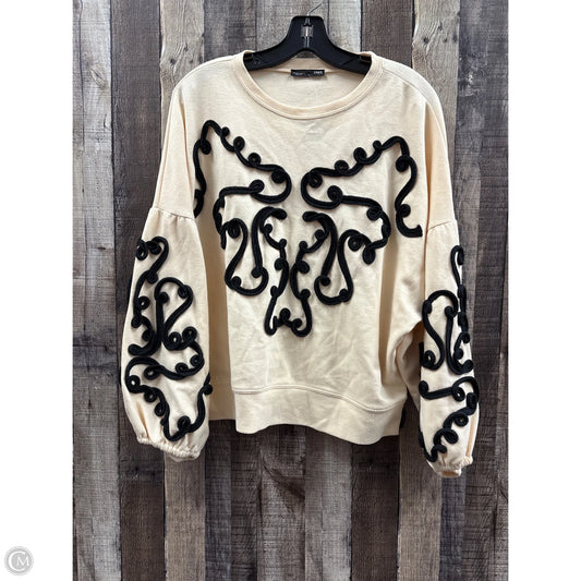 Sweatshirt Collar By Zara In Beige, Size: S