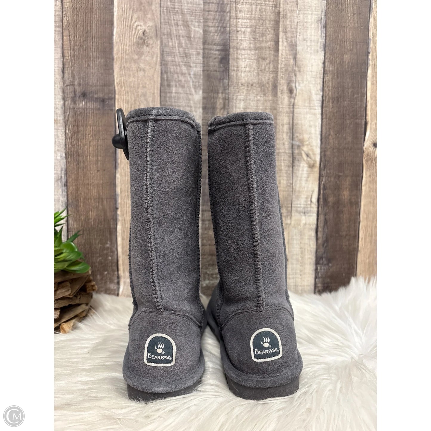 Boots Mid-calf Flats By Bearpaw In Grey, Size: 7