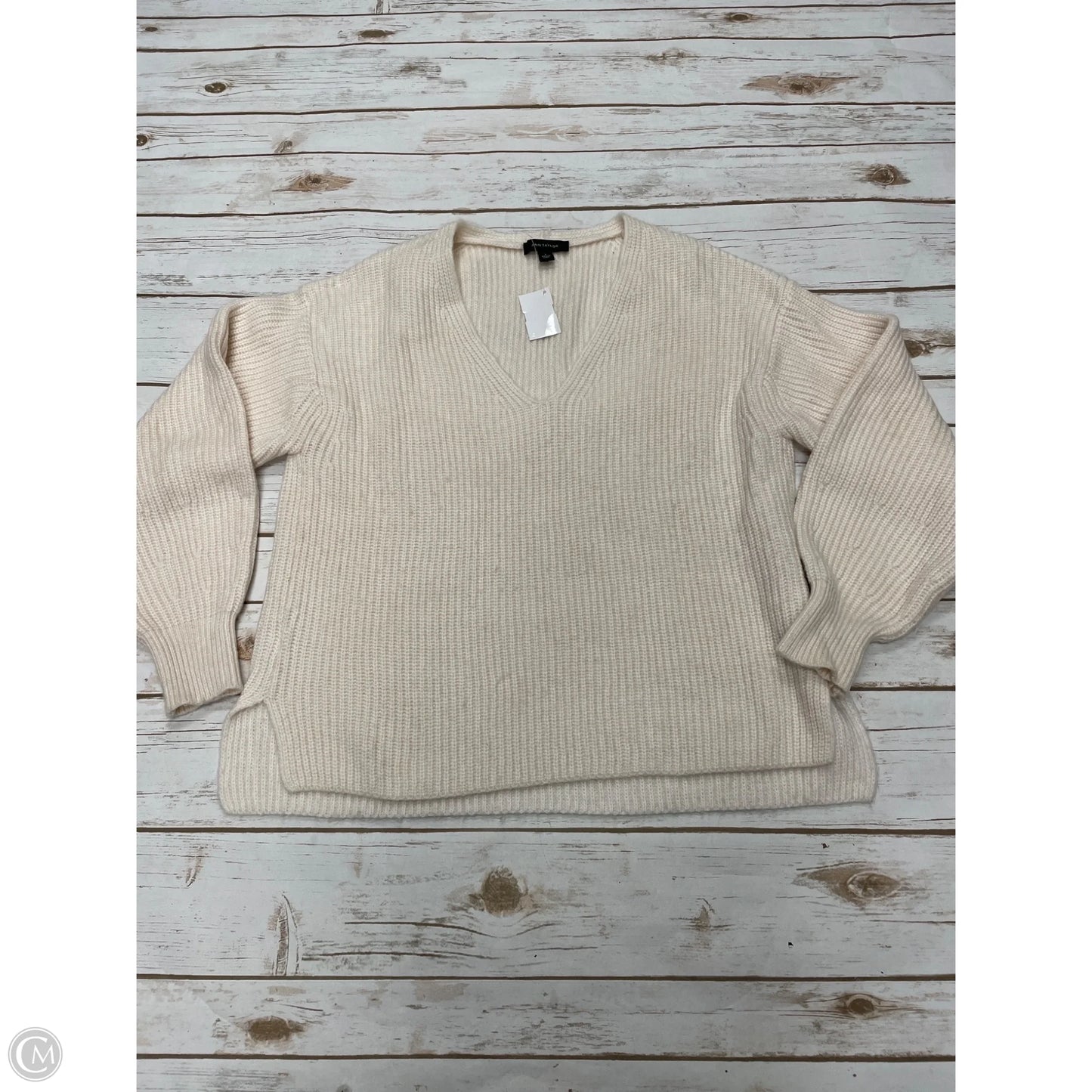 Sweater By Ann Taylor In Cream, Size: S