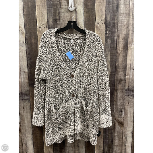 Sweater Cardigan By Cme In Black & Cream, Size: L