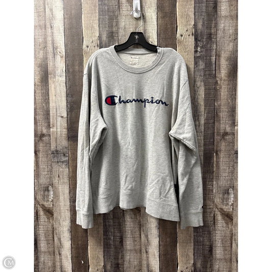 Athletic Sweatshirt Collar By Champion In Grey, Size: Xxl