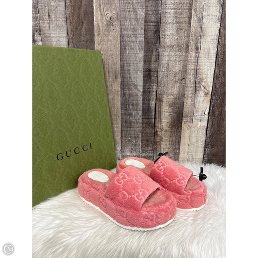 Slippers Luxury Designer By Gucci In Pink, Size: 6