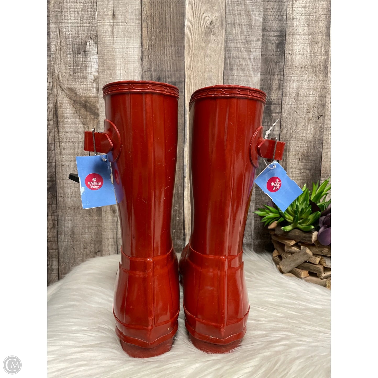 Boots Rain By Hunter In Red, Size: 9