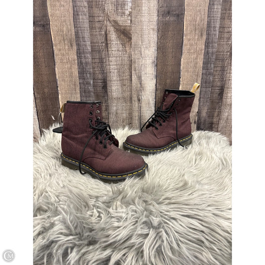 Boots Combat By Dr Martens In Maroon, Size: 6
