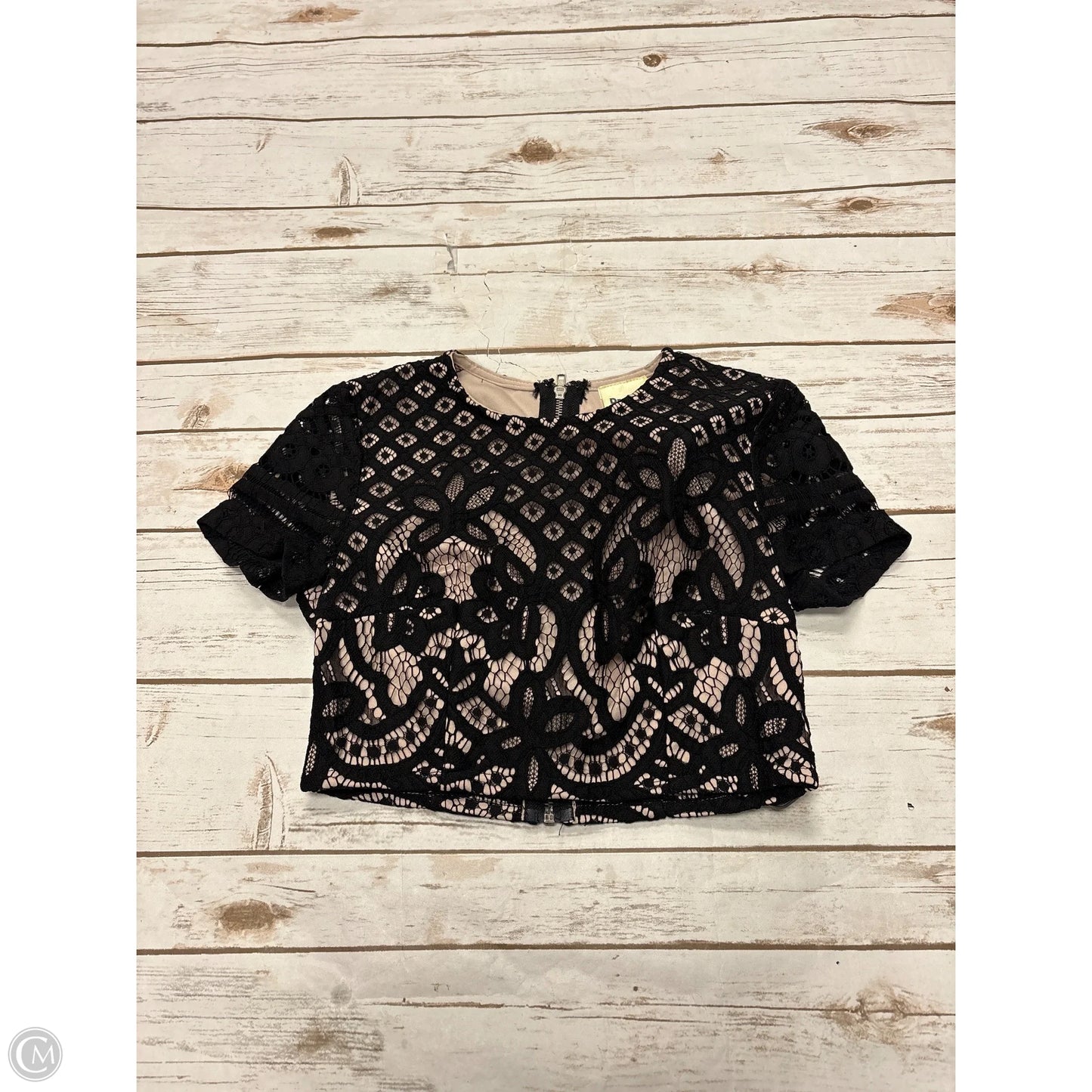 Top Short Sleeve By Cme In Black, Size: S