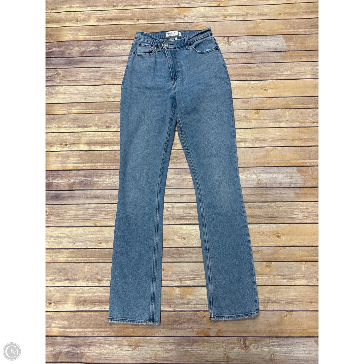 Jeans Straight By Abercrombie And Fitch In Blue Denim, Size: 0