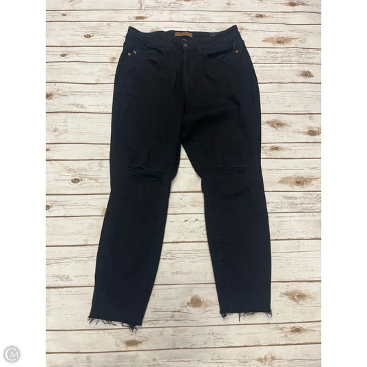 Jeans Straight By Judy Blue In Black Denim, Size: 14