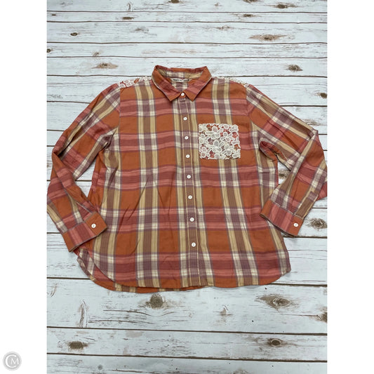 Top Long Sleeve By Hippie Laundry In Checkered Pattern, Size: Xl