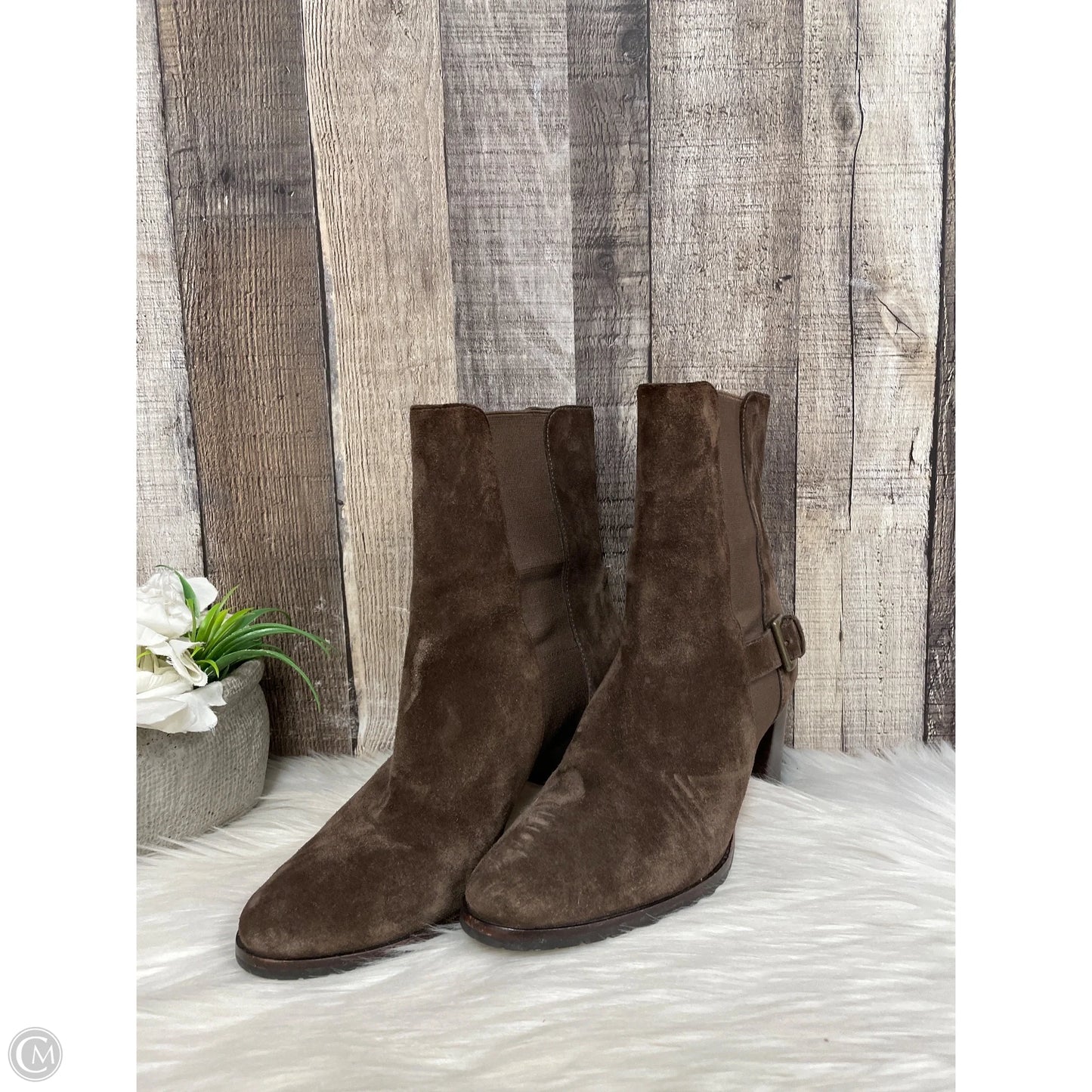 Boots Ankle Heels By Cole-haan In Brown, Size: 8.5