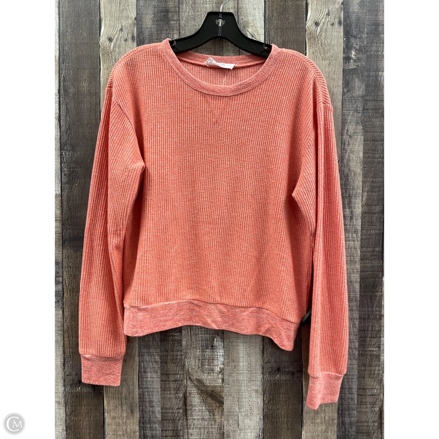 Top Long Sleeve By Double Zero In Peach, Size: M