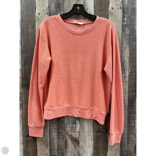 Top Long Sleeve By Double Zero In Peach, Size: M
