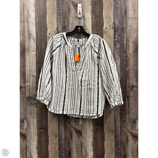 Top Long Sleeve By Evereve In Striped Pattern, Size: S