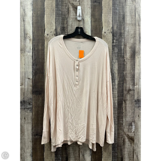 Top Long Sleeve By American Eagle In Peach, Size: L