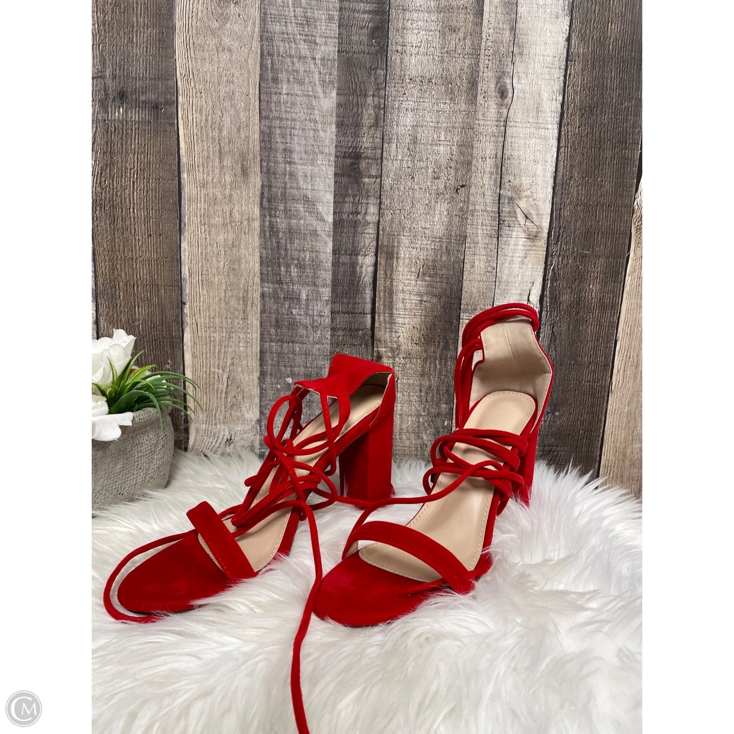 Shoes Heels Block By Cme In Red, Size: 9