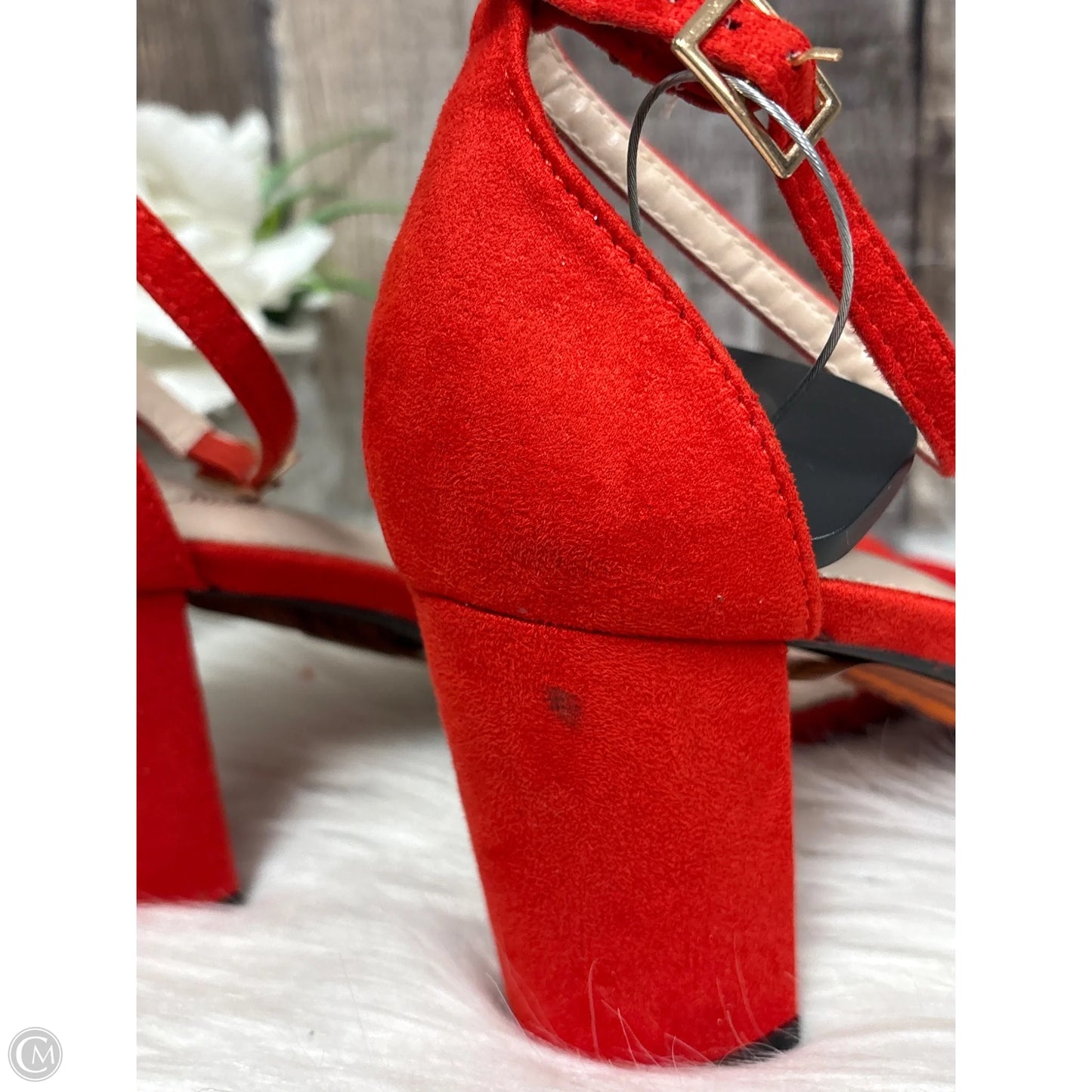 Sandals Heels Block By Cme In Red, Size: 8