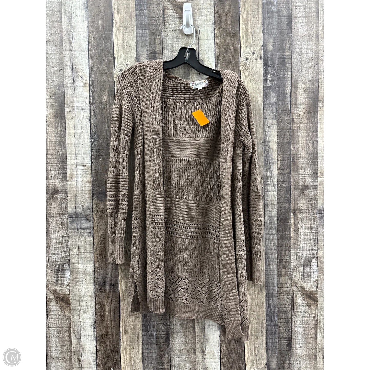 Cardigan By Pink Rose In Brown, Size: S