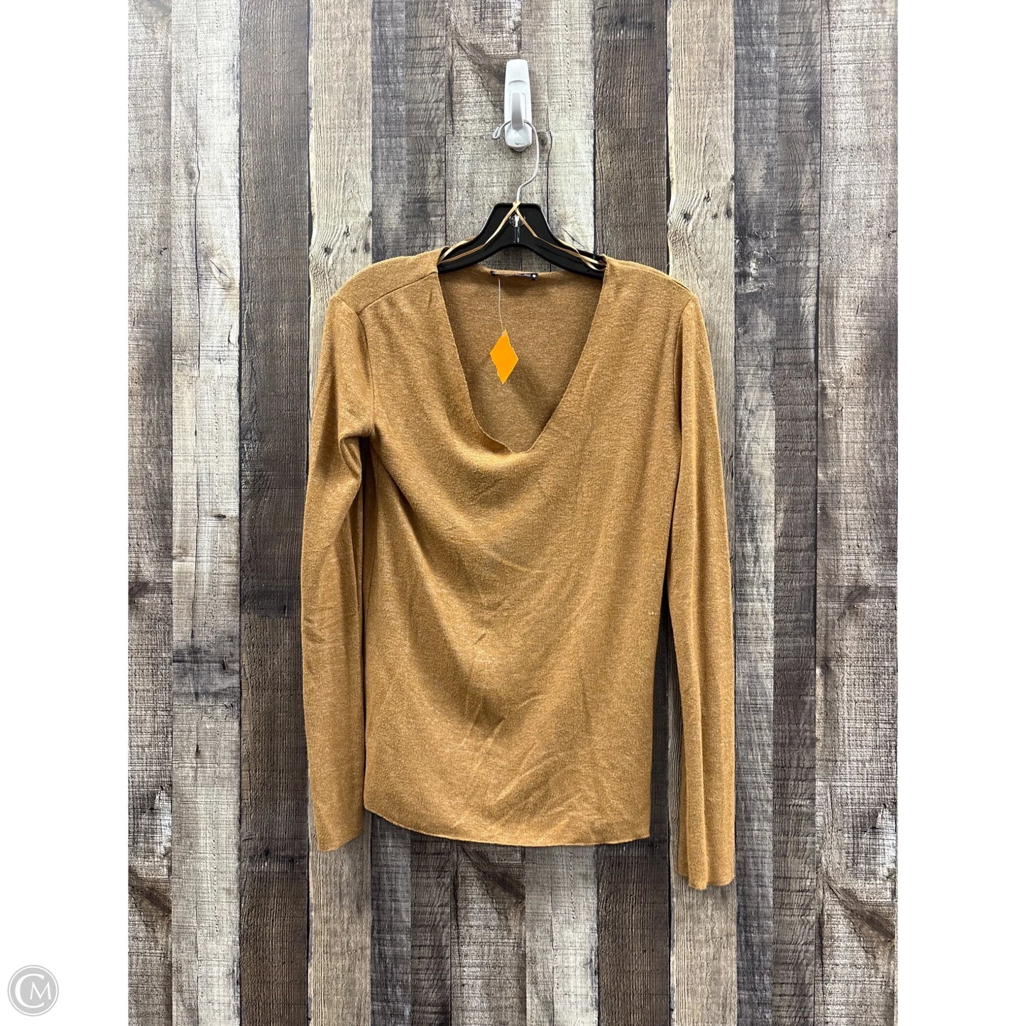 Top Long Sleeve By Zara In Brown, Size: S