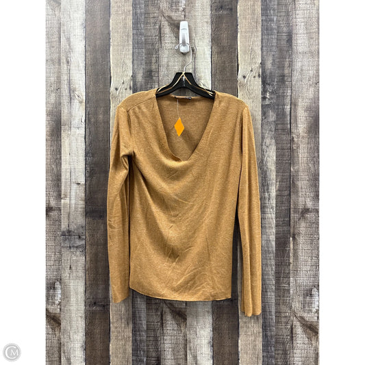 Top Long Sleeve By Zara In Brown, Size: S