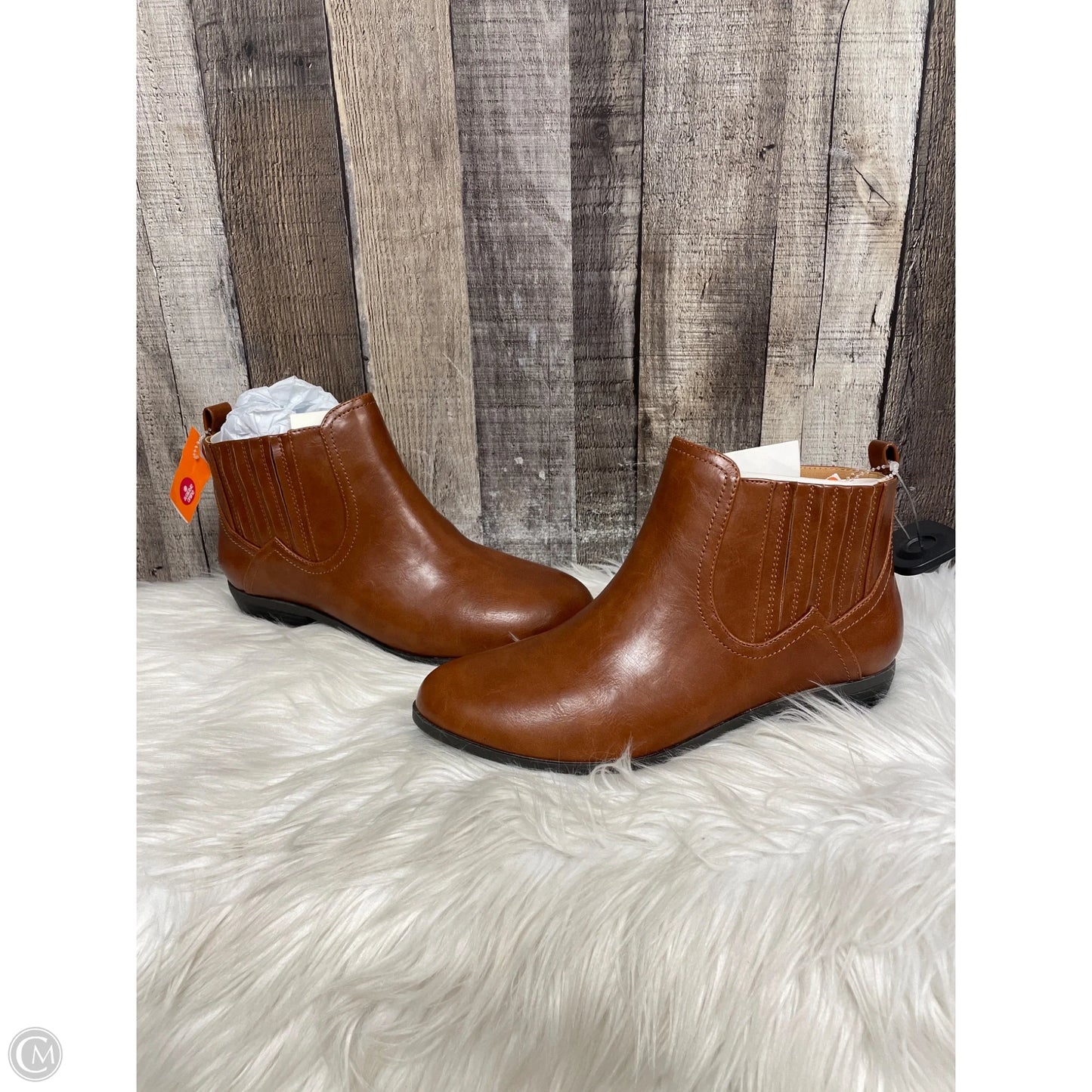 Boots Ankle Flats By Comfortview In Brown, Size: 9