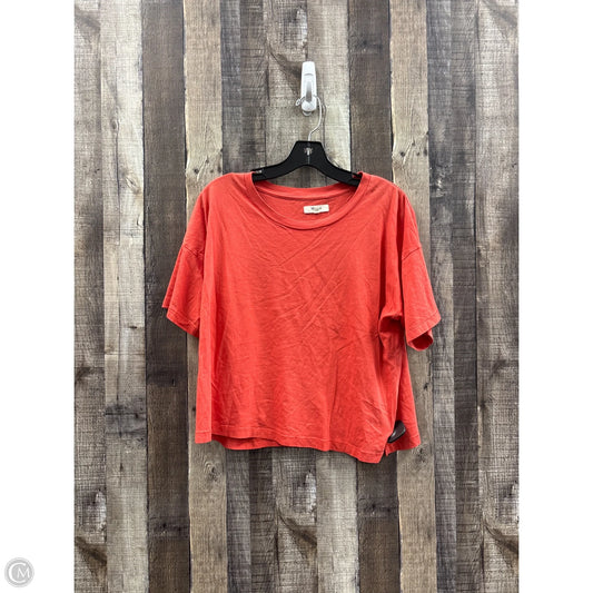 Top Short Sleeve Basic By Madewell In Coral, Size: L