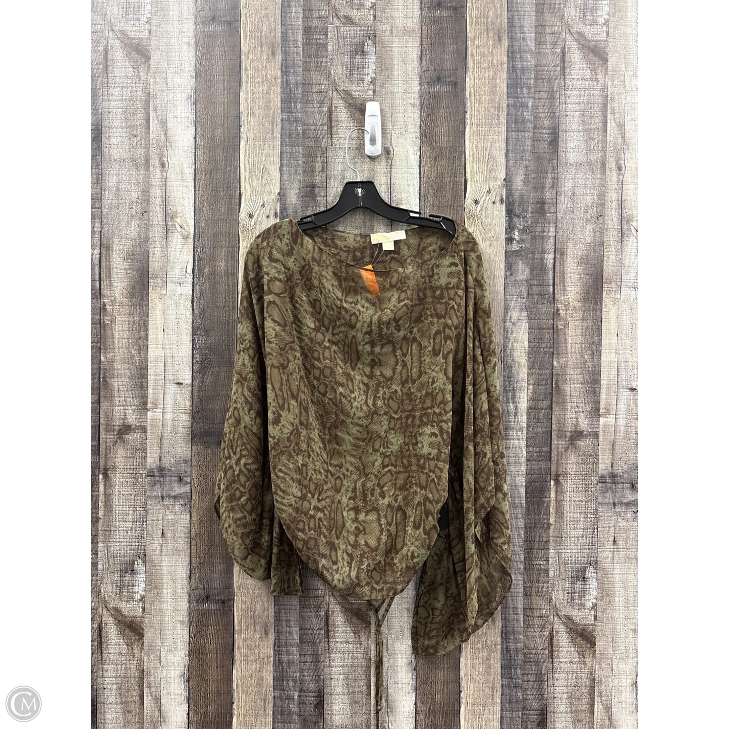 Top Long Sleeve By Michael By Michael Kors In Snakeskin Print, Size: S