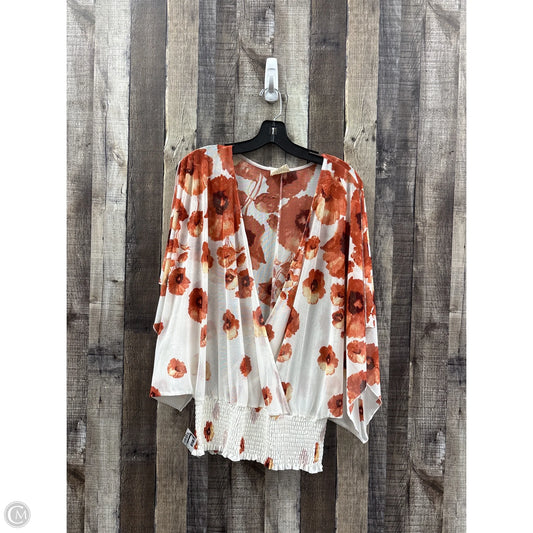 Top 3/4 Sleeve By Ember In Floral Print, Size: M