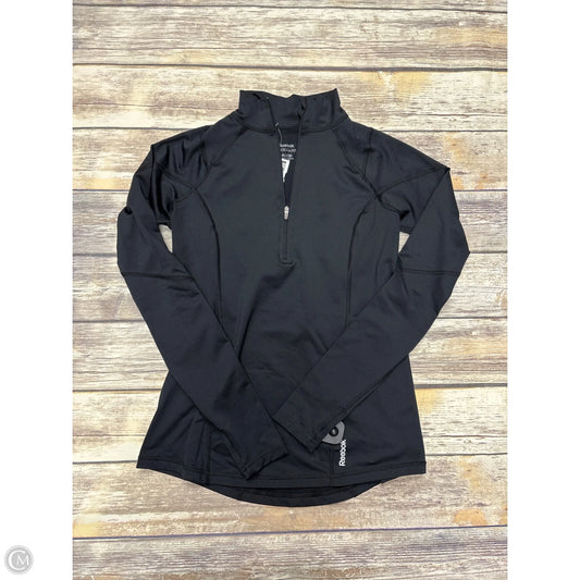 Athletic Top Long Sleeve Collar By Reebok In Black, Size: M