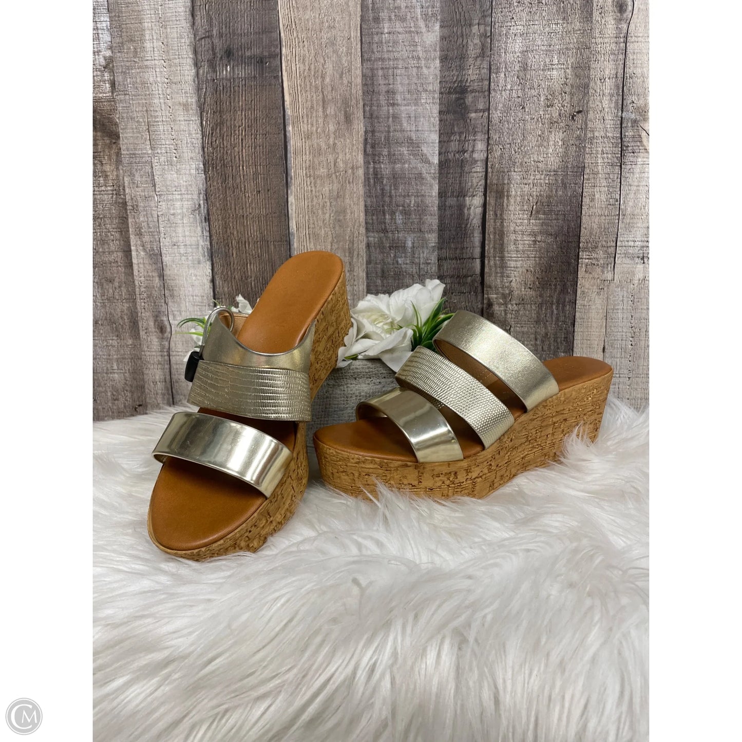 Shoes Heels Platform By Italian Shoemakers In Brown & Cream, Size: 8