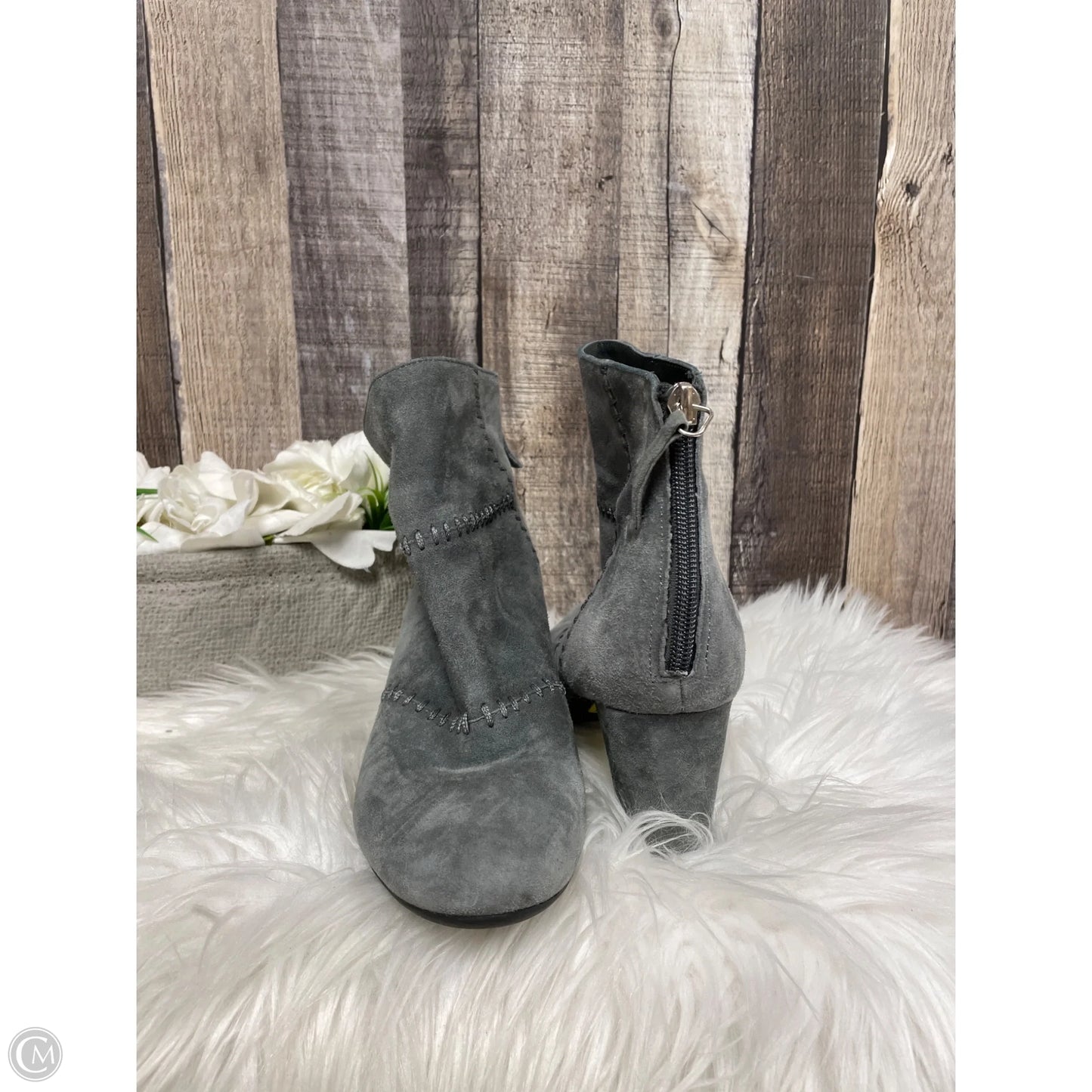 Boots Ankle Heels By Aerosoles In Grey, Size: 8.5