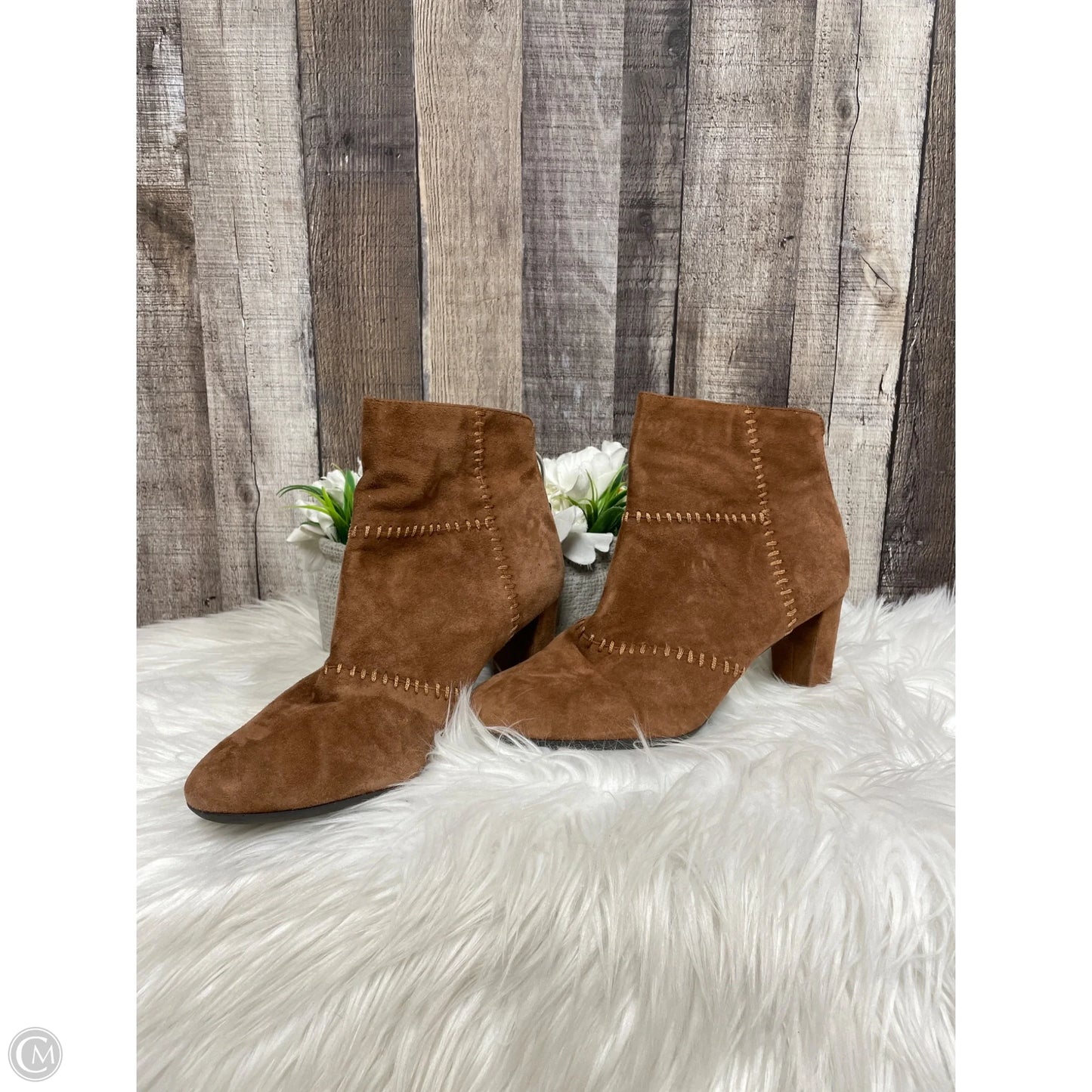 Boots Ankle Heels By Aerosoles In Brown, Size: 8.5