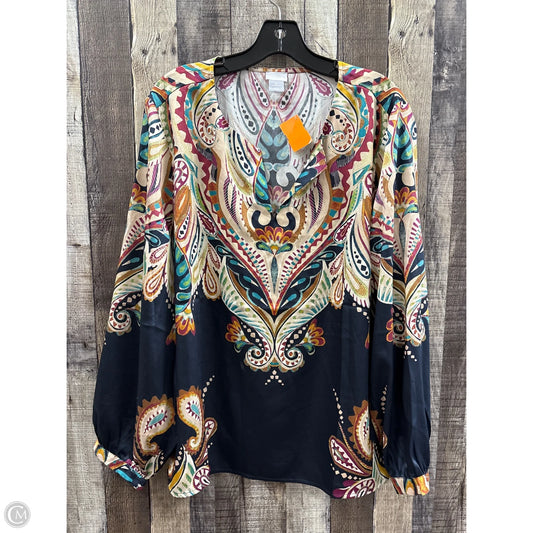 Top Long Sleeve By Chicos In Multi-colored, Size: Xl