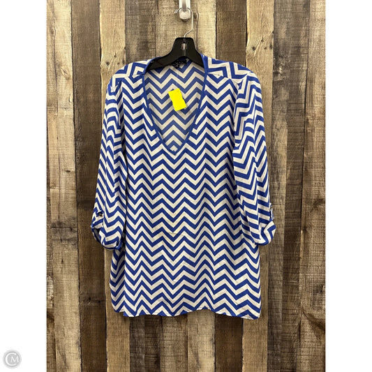 Top 3/4 Sleeve By Kiara In Blue, Size: Xl