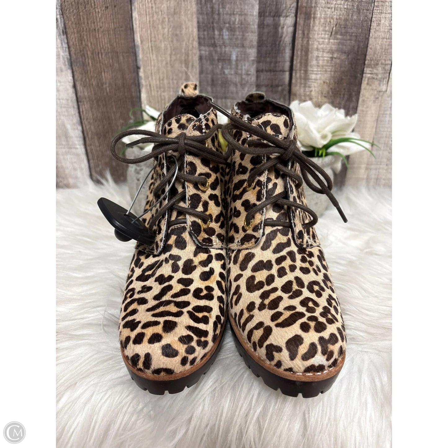 Boots Ankle Heels By Sperry In Animal Print, Size: 7