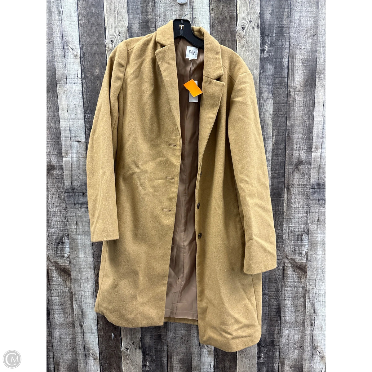 Coat Peacoat By Gap In Tan, Size: M