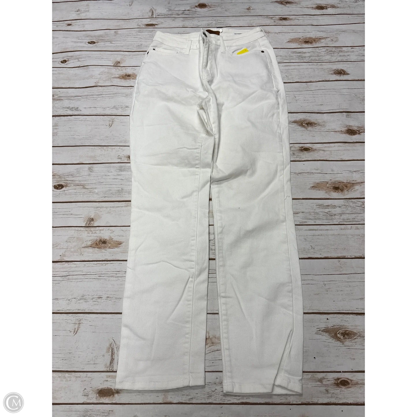 Jeans Boyfriend By Judy Blue In White, Size: 8