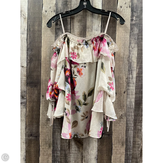 Top Long Sleeve By White House Black Market In Floral Print, Size: M