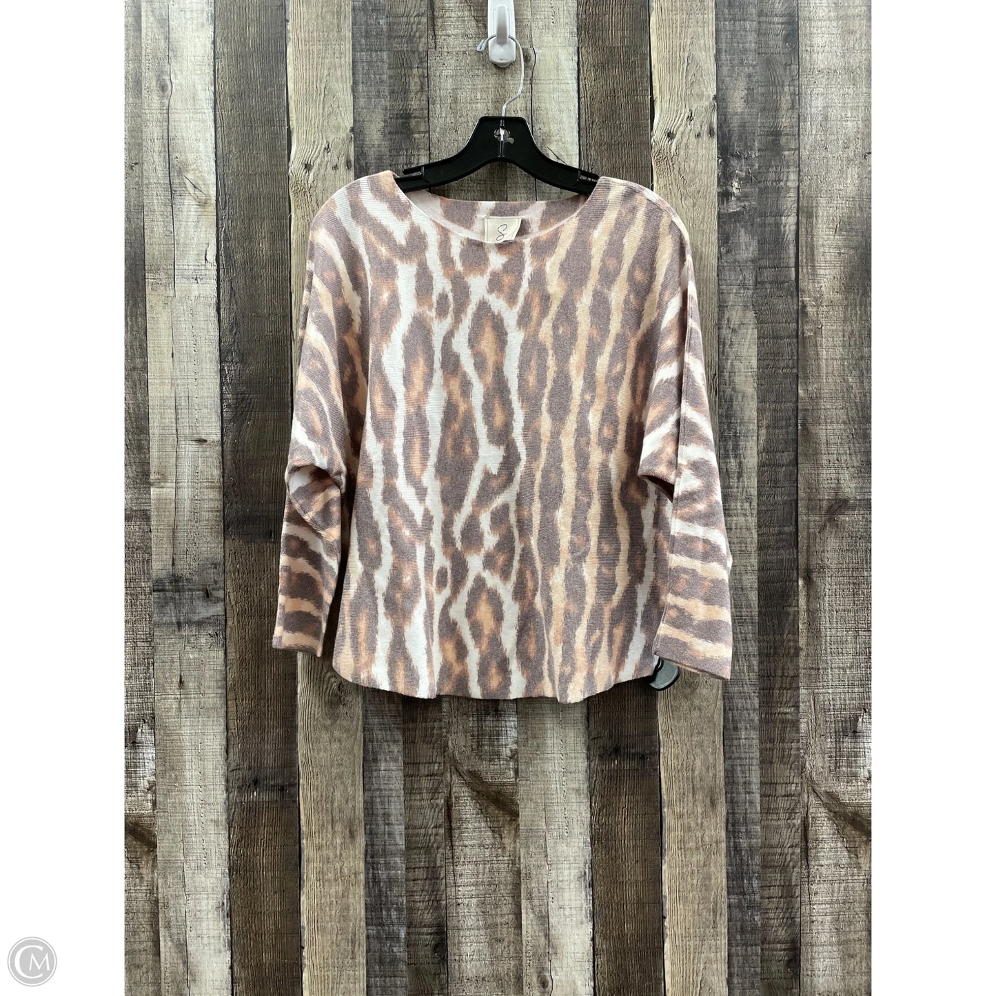 Top Long Sleeve By Sioni In Brown, Size: Lp