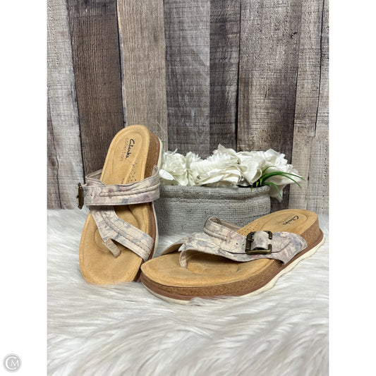 Sandals Flip Flops By Clarks In Multi-colored, Size: 7.5