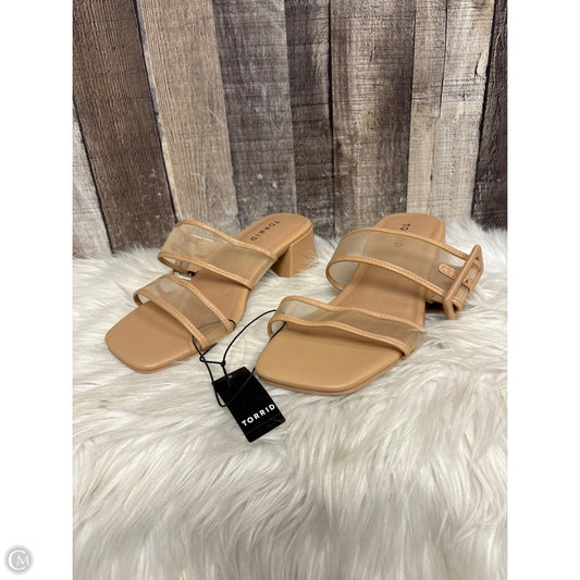 Sandals Heels Block By Torrid In Tan, Size: 8