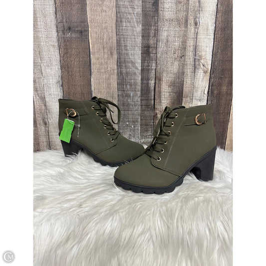 Boots Ankle Heels By Cme In Green, Size: 7