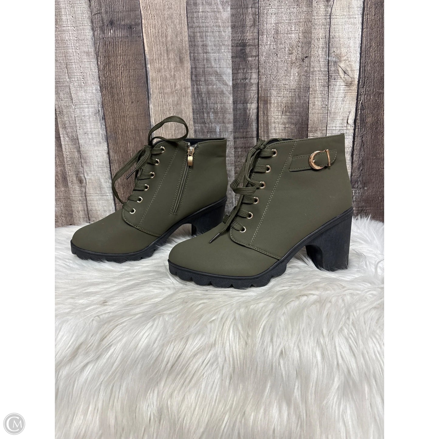 Boots Ankle Heels By Cme In Green, Size: 7