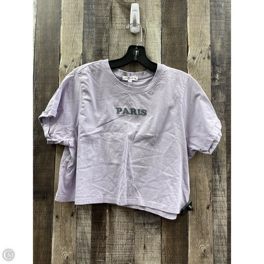 Top Short Sleeve By Cme In Purple, Size: M