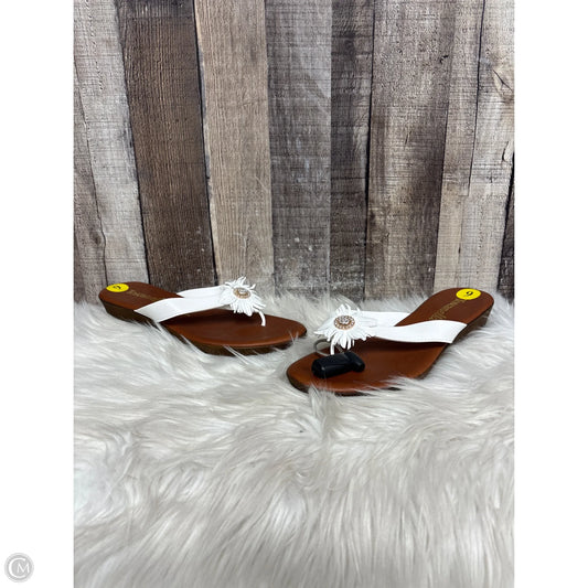 Sandals Flip Flops By Toscanella In Brown & White, Size: 6